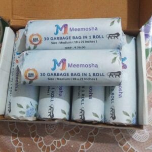 MEEMOSHA Black Garbage Bags Medium for Dustbin, For Dry & Wet Waste | 180 Pcs | Medium 19 X 21 Inches | 30 Pcs x Pack of 6 | Home | Office