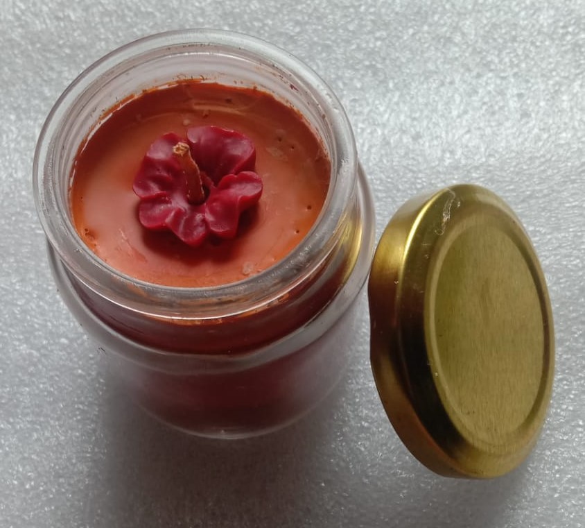 Glass Jar Scented Candles Gift Set | Scented Candle Jar Candles | Highly Fragranced Candles for Home Decoartions, Pack of 1, (Fragnance- Rose)